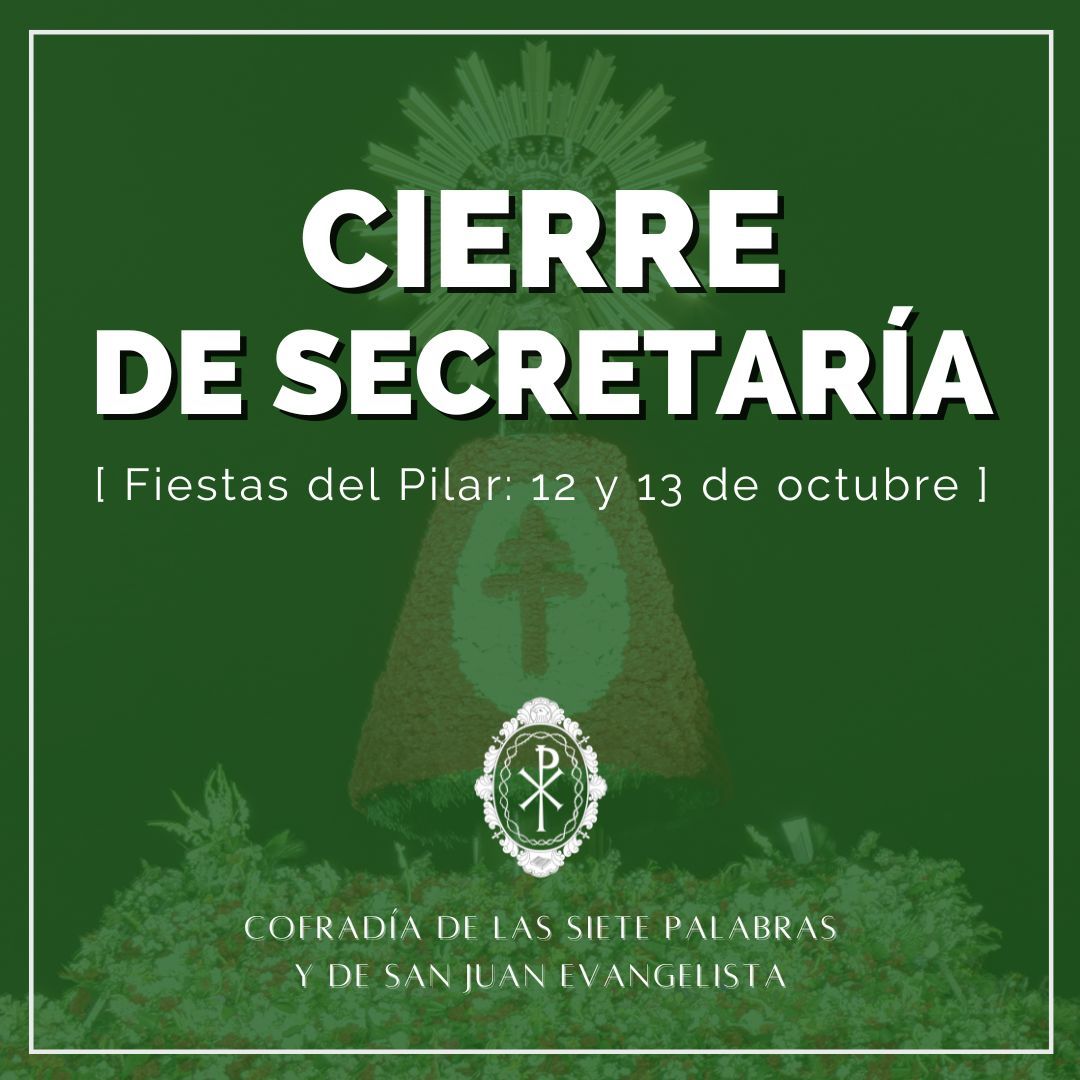 Los días 12 y 13 de octubre la Secretaría permanecerá cerrada