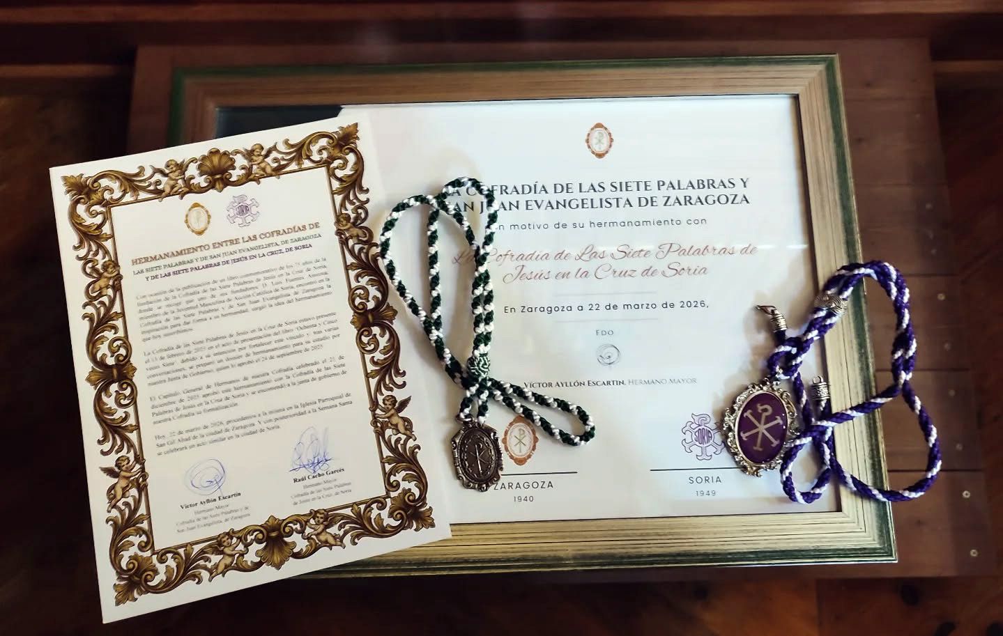 Formalizado nuestro hermanamiento con la Cofradía de las Siete Palabras de Soria
