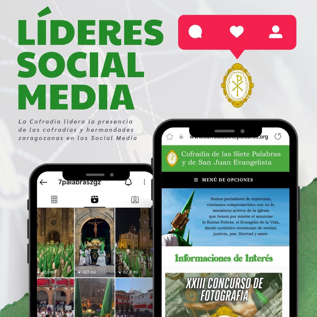 Las Siete Palabras lidera la presencia de las cofradías y hermandades zaragozanas en las Redes Sociales