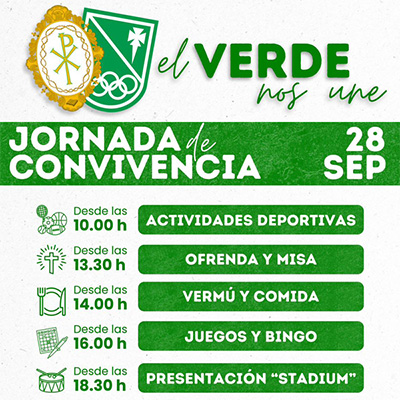 Informaciones sobre la jornada de convivencia «El Verde nos Une»