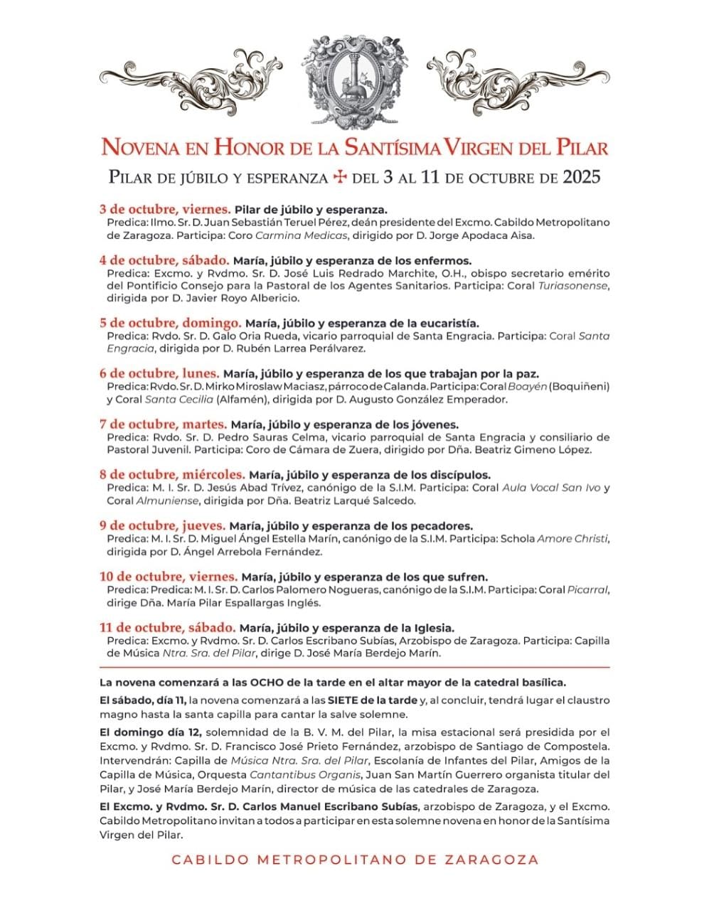 Programa de la Novena 2025