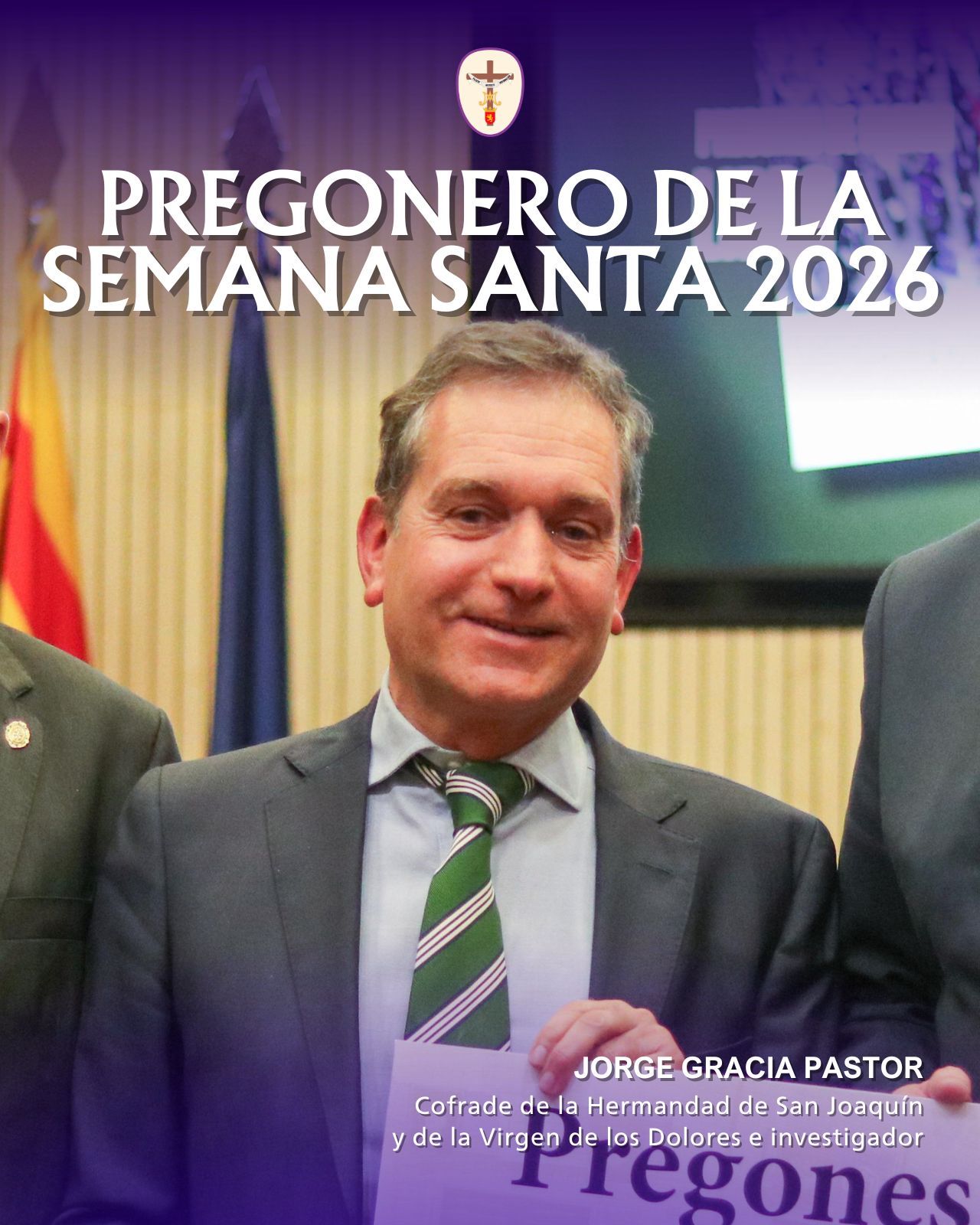 Jorge Gracia Pastor, pregonero de la Semana Santa de Zaragoza 2026