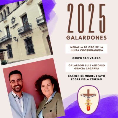 El Grupo San Valero, Carmen de Miguel y nuestro hermano Edgar Fibla galardonados por la Junta Coordinadora