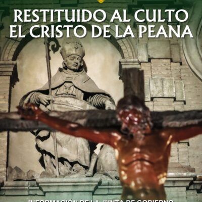 Restituido al culto el Cristo de la Peana