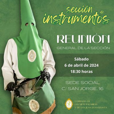 Reunión General de la Sección de Instrumentos post-Semana Santa