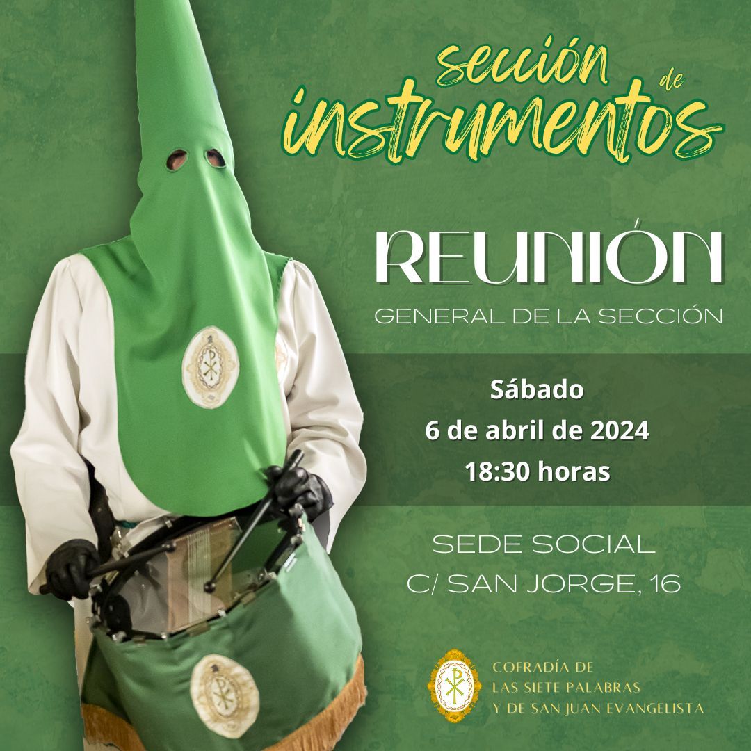 Reunión General de la Sección de Instrumentos post-Semana Santa
